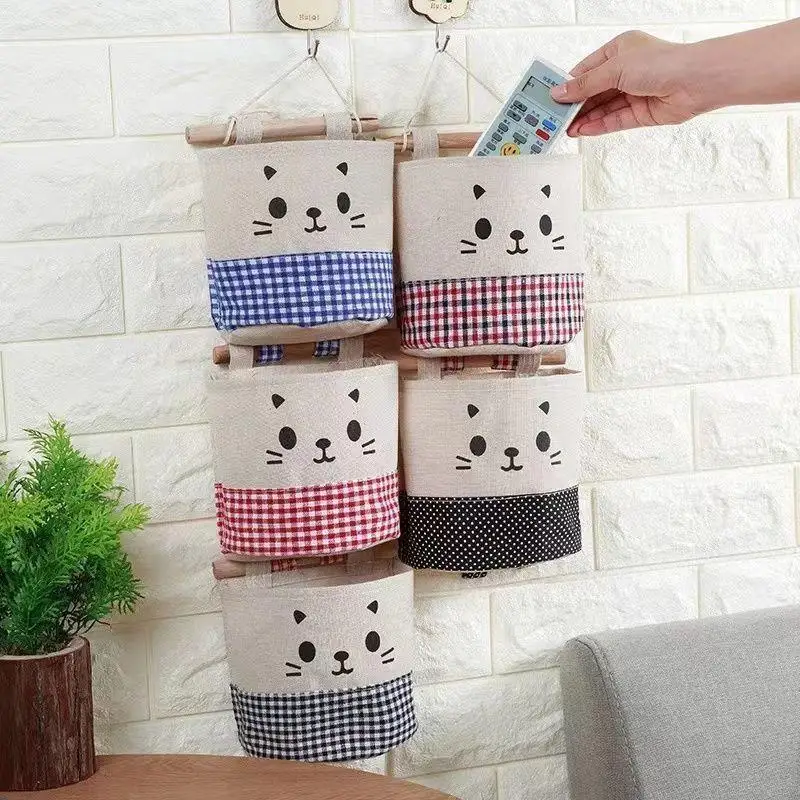 

MINISO Wall Mounted Kawaii Anime Storage Bag Hanging Storage Bag Bedroom Storage Hanging Bag Adhesive Hook Provided Kids Toys