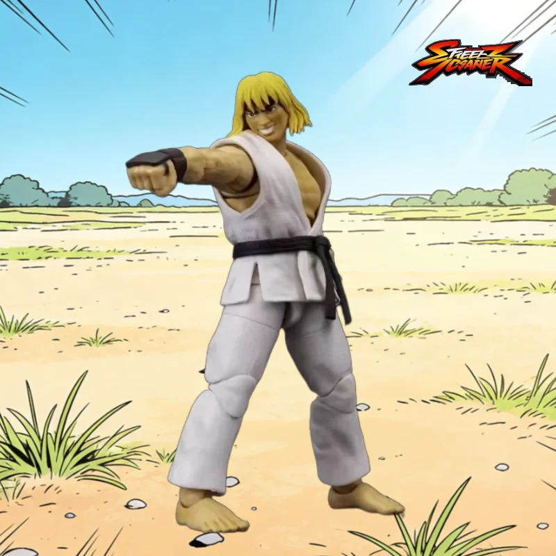 

【In Stock】Street Fighter 2 1/12 6-inch Ken White Movable Action Figure Anime Model Toy Collection Gift Ornament