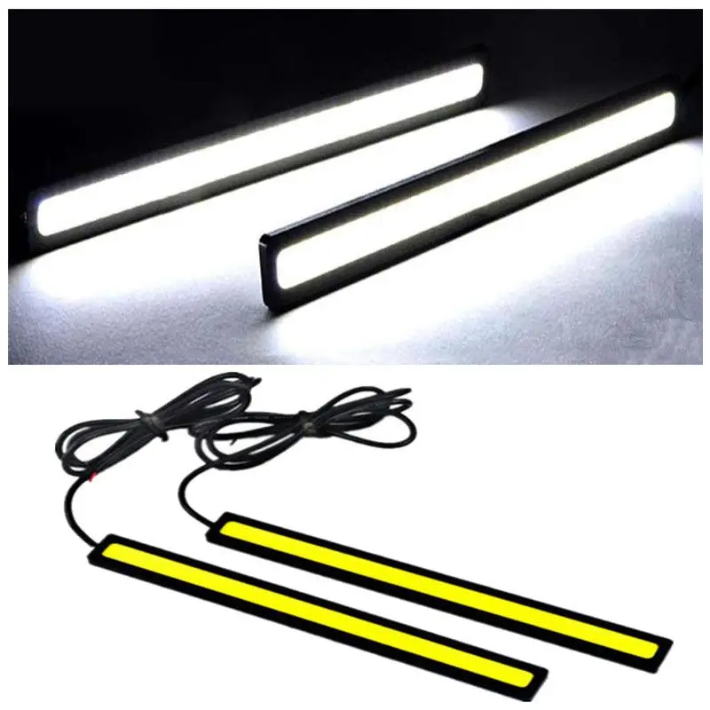 2 x กันน้ํา Super Bright รถ DRL หมอกโคมไฟขับรถ COB ไฟ LED สีขาว