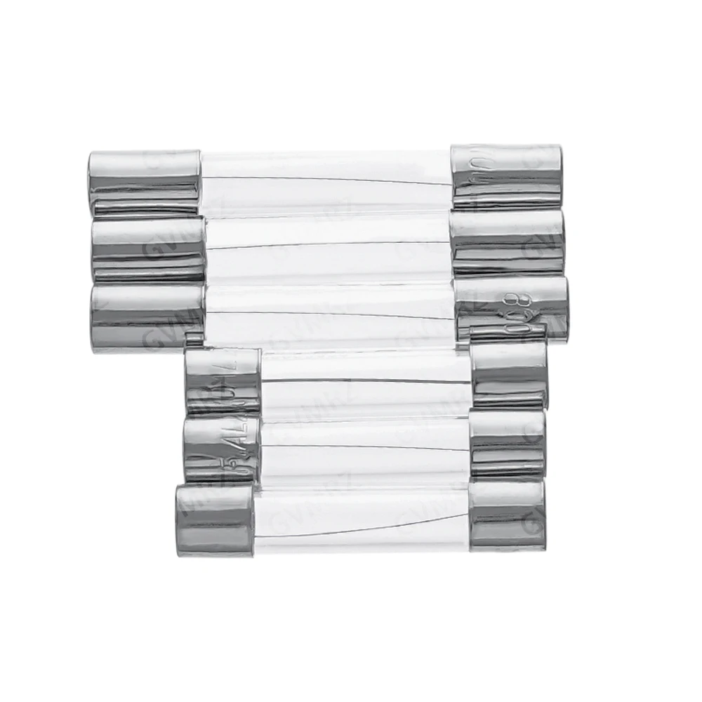 10pcs/lot 5 10 5x20mm 6x30mm 15 0.5 Fast Blow Glass Tube Fuses 5x20 6x30 mm 250V 20 25 30 A AMP Fuse 1 2 3 4 6 8