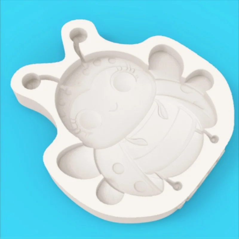 Cute Winged Big-Eyed Ladybug Silicone Mold for Baking Desserts and Chocolate Decorations view 3