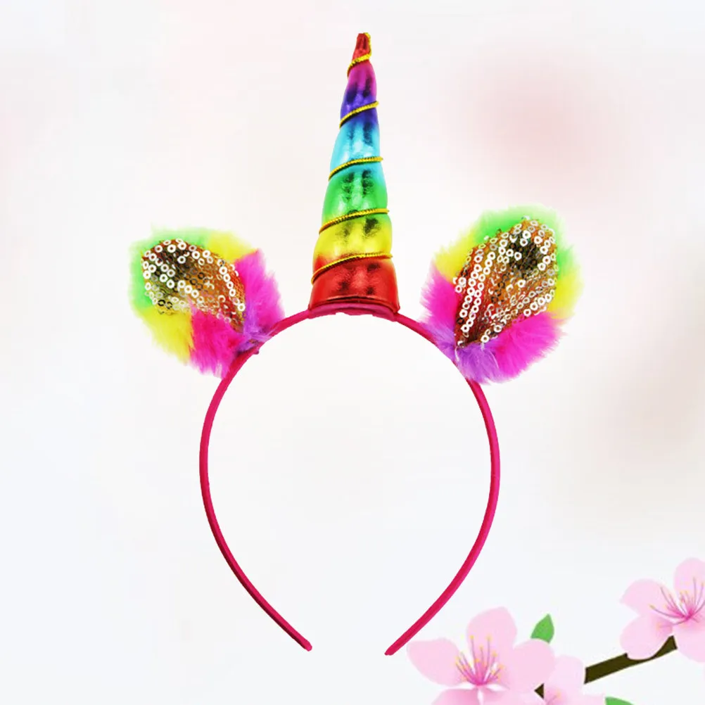Unicorn Headband Lightweight Non-Deformation Size Fits Most Kids Ideal for Carnival Christmas Birthday Party Children Hair Hoops