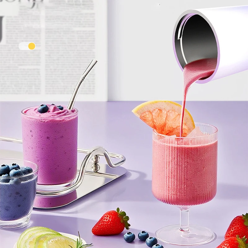 650ML Portable Juicer Fresh Fruit Mixer 20 Blades USB Rechargeable Multifunctional Juicer Ice Crusher Smoothie Blender For Home