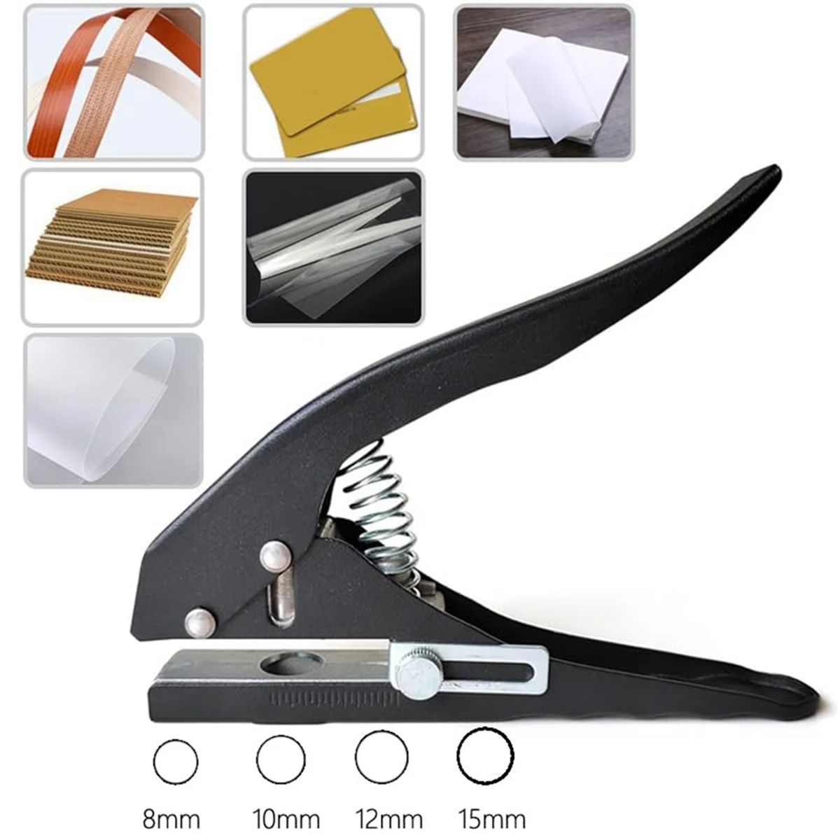 ثقب واحد دائري لكمة لبطاقات الهوية ، دائرة ورقة لكمة ، باليد ، بطاقات بولي كلوريد الفينيل ، صور شارة ، 15 مللي متر