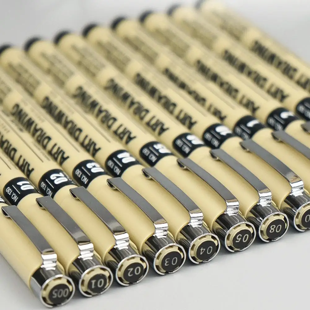 アーティスト用の防水針ペンセット,スケッチイラスト,ファインライナー,12の異なる線幅