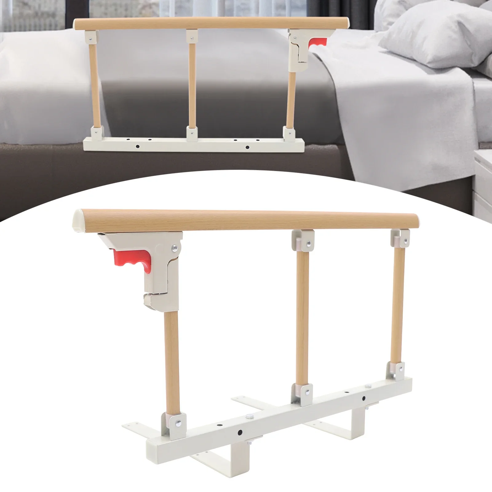 Bed Rail Side Guard Rails for Elderly, Safety Assist Railing Folding Support Rail Prevent Falling Medical Bedside Assist Handle