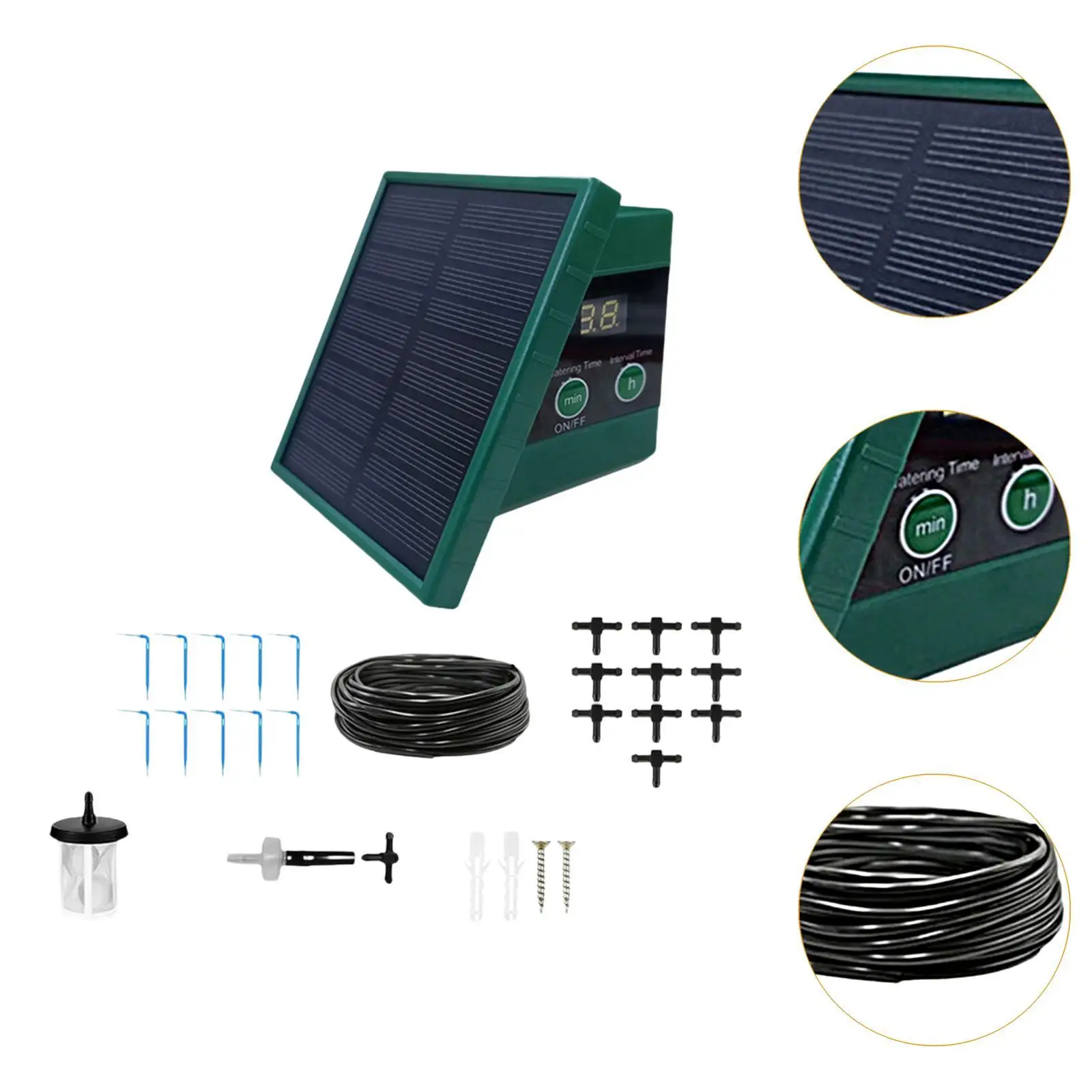 Automatic Solar Watering Device Programmable Irrigation Controller with Hose for Balcony Greenhouse Flower Pots