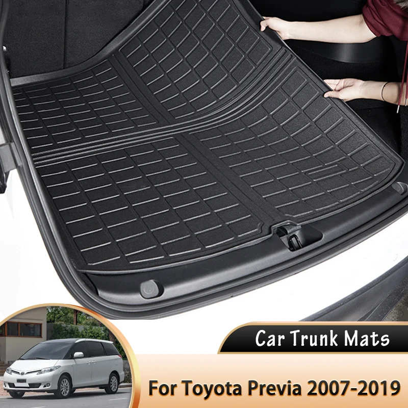 for Toyota Previa Estima Tarago XR50 2007~2019 Car Rear Trunk Mat Waterproof Protective Liner Trunk Tray Floor Mats Accessories