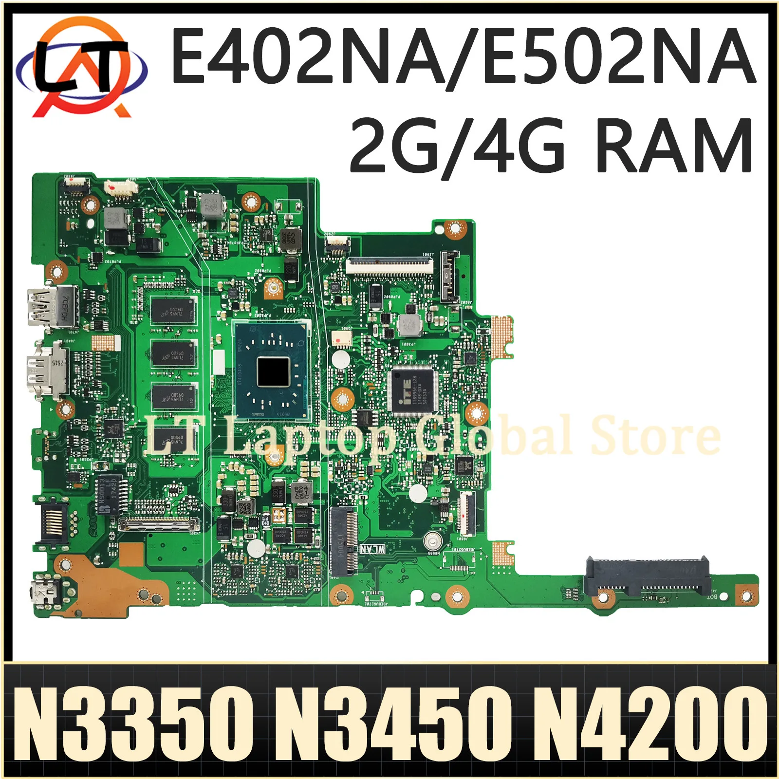 E402na e502na Laptop-Motherboard mit 2g/4g RAM n3350 n3450 n4200 für asus f402n l402na x402na e402n e502n r417n r416n Mainboard