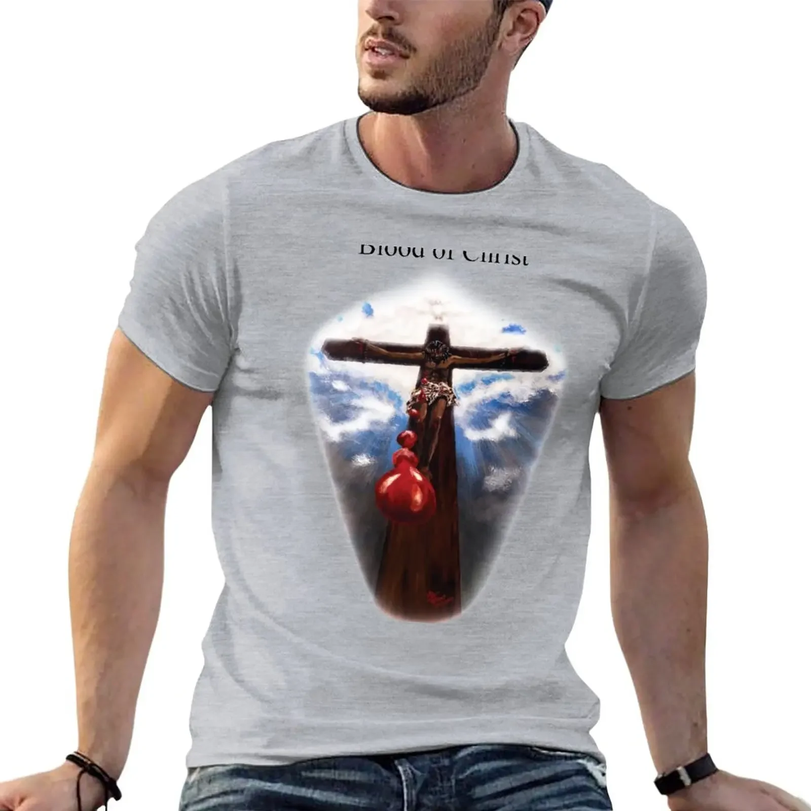 

The Blood of Christ T-Shirt tees summer tops plain black t shirts men