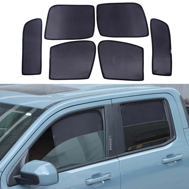

For Ford Maverick 2022+ Car Full Window Mesh Summer UV Sunscreen Privacy Mesh Memory Steel Wire Automotive Interior Accessories