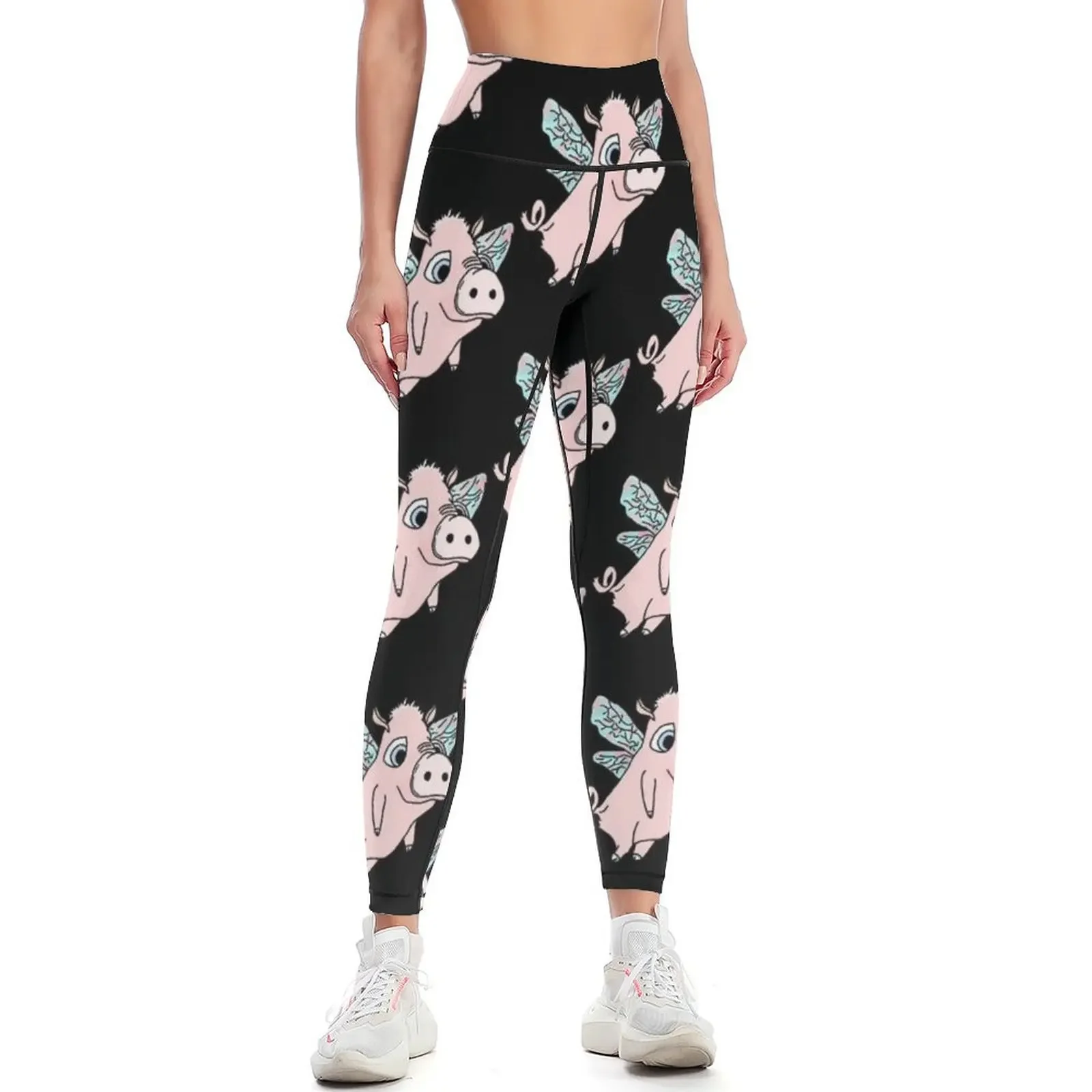 

Flying Pig Leggings harem pants gym's sportswear joggers for sports shirts gym Womens Leggings