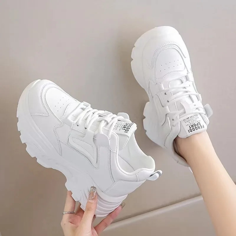 

Chunky Sneakers Women 2024 Autumn Platform Designer Walking Running Shoes Ladies White Trend Lace Up Vulcanize Shoes Tenis Mujer