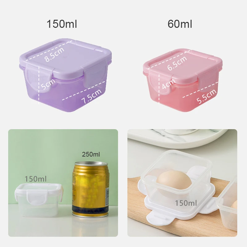 4Pcs BPA Free Mini Baby Food Storage Containers Baby Learning Dishes Extra Bowl Portable Sealed Storage Boxs Can Microwave