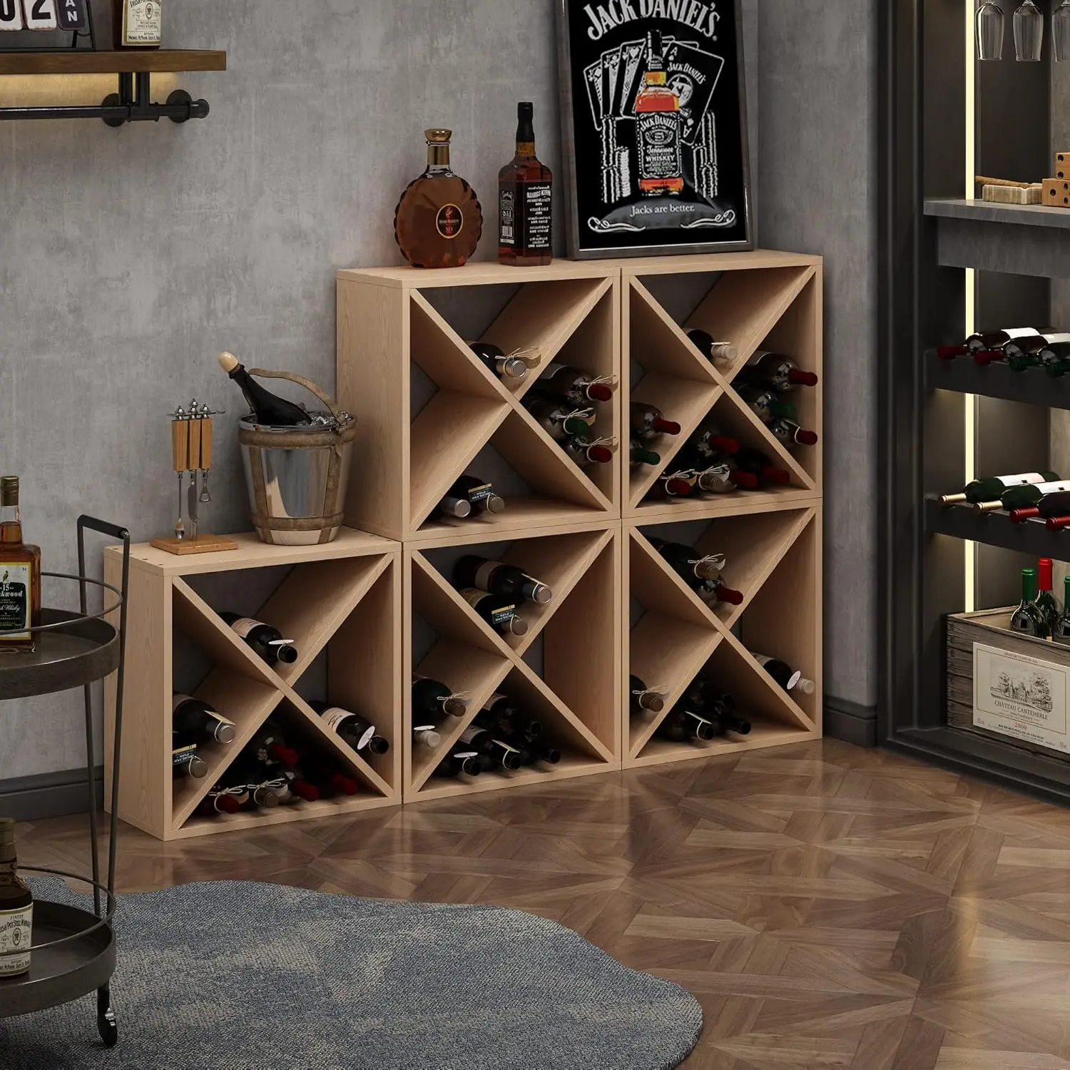 

Custom Simple Modern Wood Wine Bar Cabinet Luxury Dining Side Furniture for Living Room Home Wine Rack