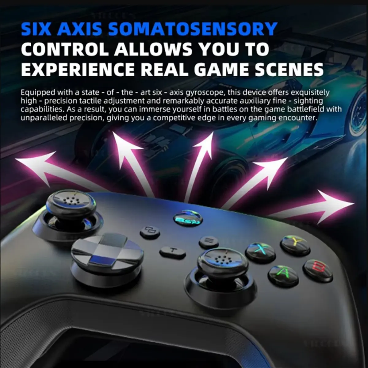 

*ESTR G6 Bluetooth Game Controller for IOS/Android Gamepad for PC Hall Rocker Six-Axis Dual Vibration Joystick for Switch A