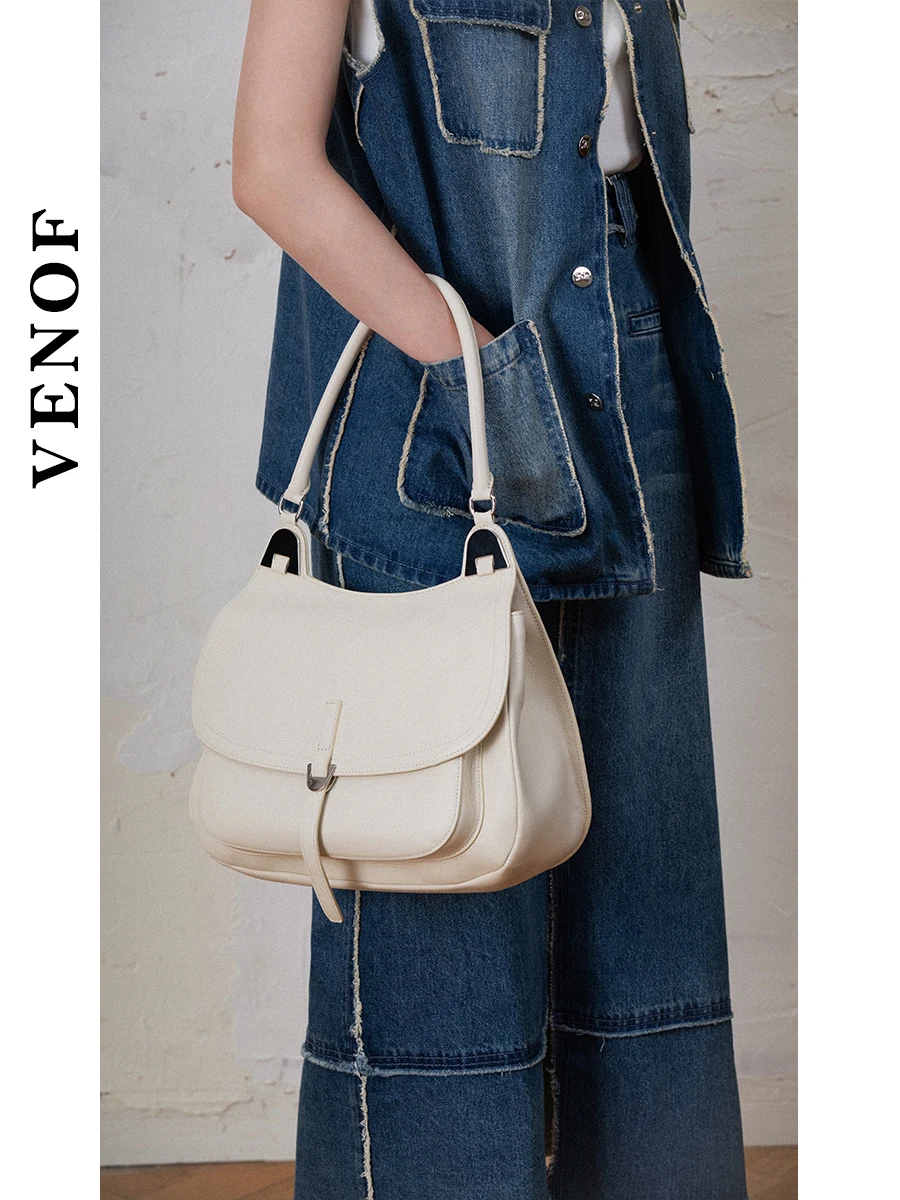 Venof 2024 New In Large Capacity Bag for Women Genuine Leather Casual Commute Office Ladies Shoulder Hand Luxury Designer Bag