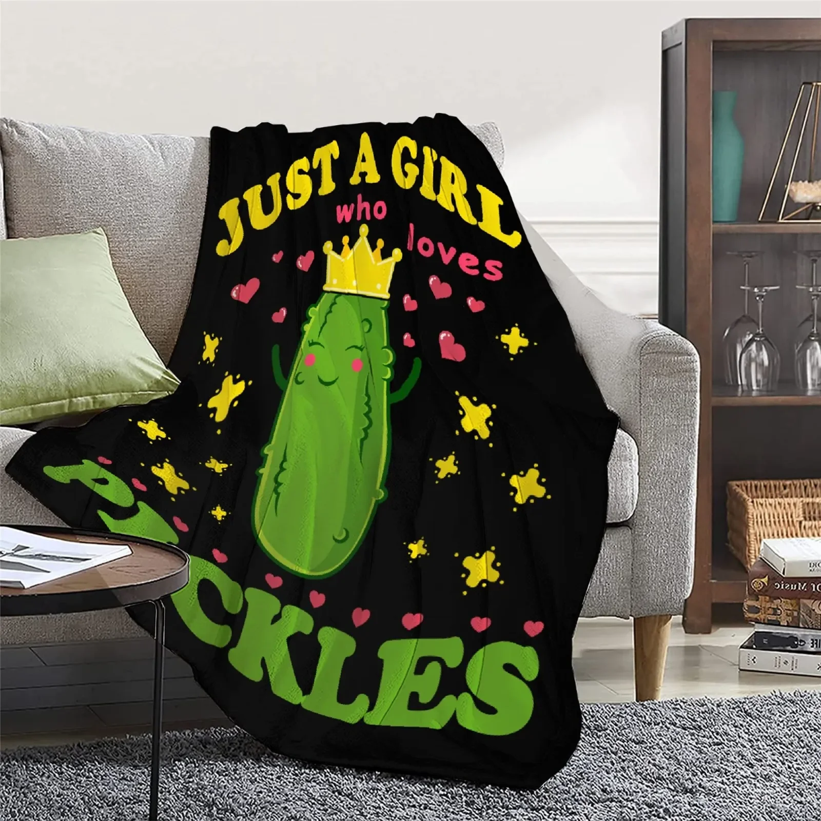 Loves Pickles Flannel Blankets Fashion Funny Cute Thin Quilt 3D Printed Throw Blanket Office Nap Baby Cozy Quilts Dropshipping