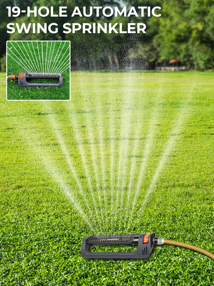 

Automatic Oscillating Sprinkler Watering Garden Sprinklers with 19 Hole Nozzle for Lawn Watering/Bridge Maintenance/Roof Cooling