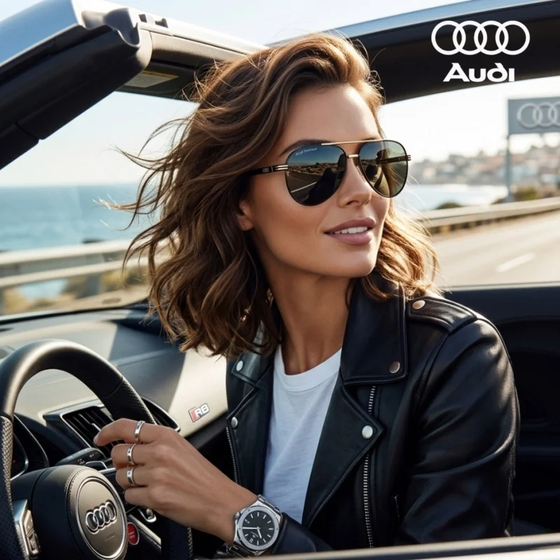 

Поляризованные солнцезащитные очки AUDI унисекс для мужчин и женщин, очки для вождения, роскошные очки-авиаторы, мужские очки с защитой от УФ-излучения UV400, Oculos De Sol Masculino