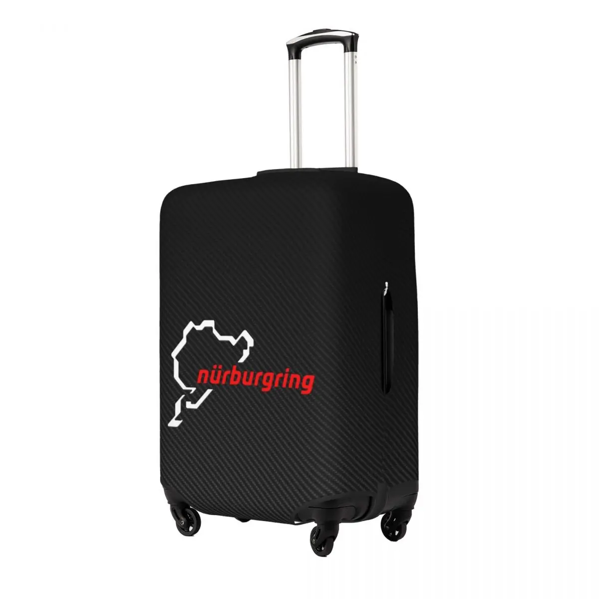 Nurburgring Carbon Fiber White Red Suitcase Cover Protection Elastic Trip Luggage Protector Covers for 18-32 Inch