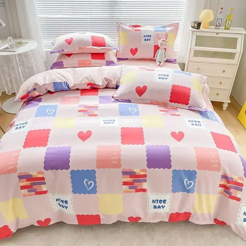 

2022 Skin-Friendly Fashion Print Thickened Woolen Bed Combination Kit Includes Duvet Cover, Pillowcase And Bed Sheet