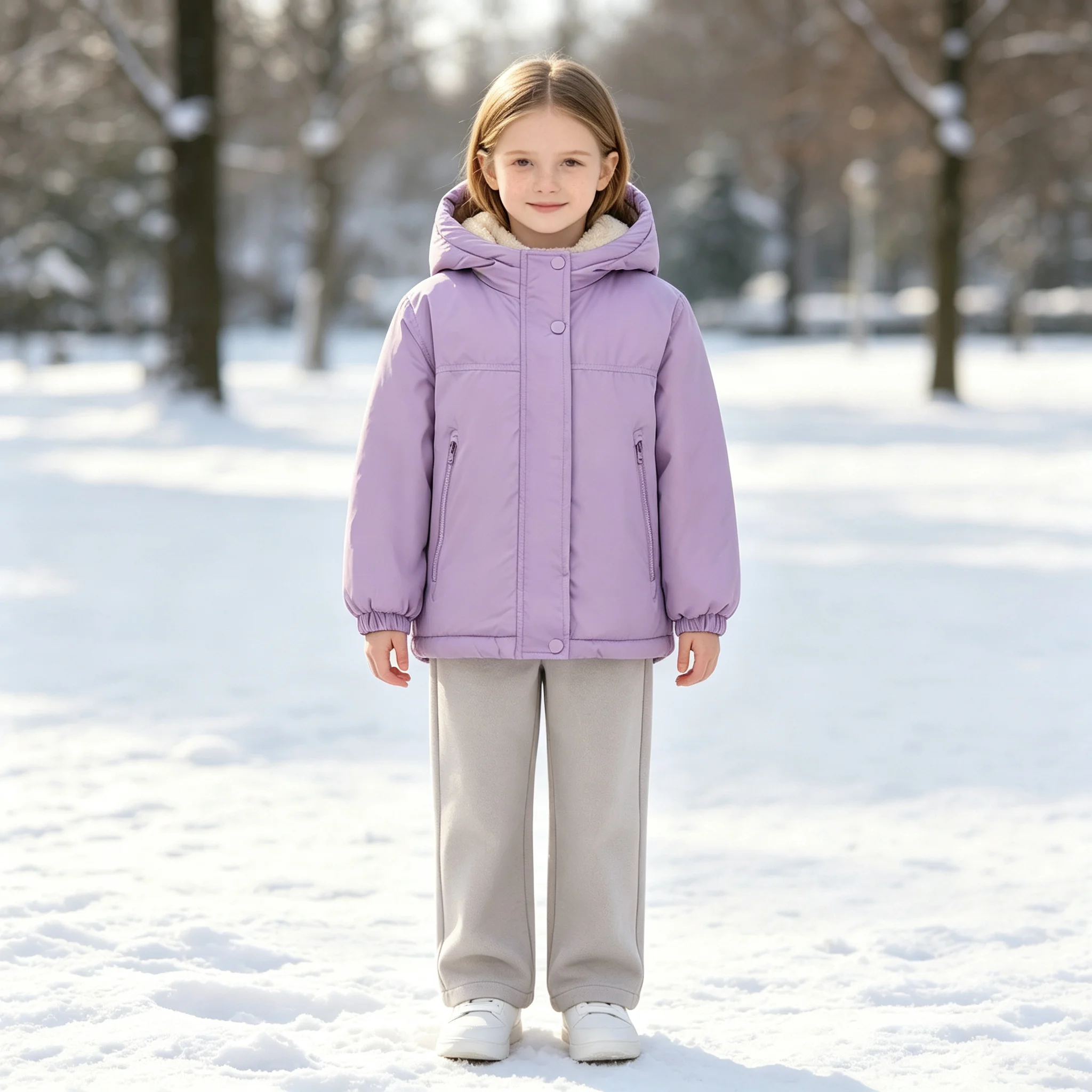 autumn winter Thermal Hooded Coat Soft Warm Quilted Jacket Boys Girls Winter Outerwear for Snow Days Extreme Cold Weather