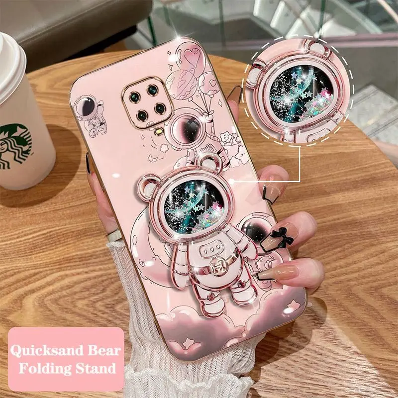 Quicksand Balloon Astronaut Phone Holder Case For Xiaomi Redmi Note 9Pro 4G Shatterproof Protection Redmi Note 9Pro4G Back Cover