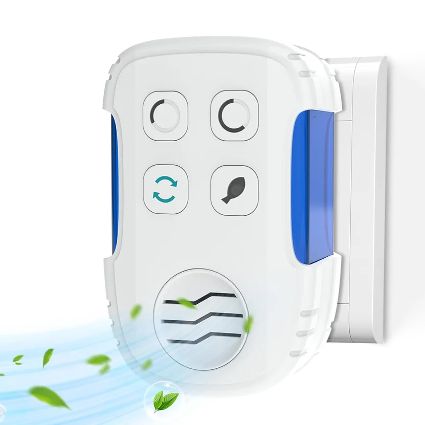 Mini Ionizadores de Aire, Eliminador de Olores con Iones Negativos y Ozono, Purificador de Aire Enchufable para Hogar, Cocina, Dormitorio, Habitación de Mascotas, Eliminación de Olores