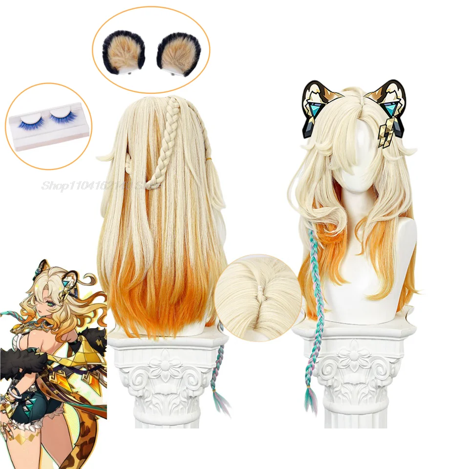 IN STOCK Xilonen Wig Game Genshin Impact Cosplay Wig Women 60cm Long Hair Natlan Xilonen Cosplay Eyelashes Free Wig Cap