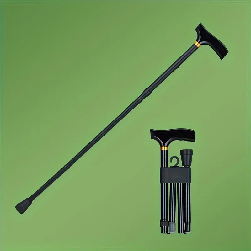 

Telescopic Walking Stick Outdoor Hiking Trekking Poles Aluminum Alloy Metal Folding Cane Crutches Pole For Elderly People