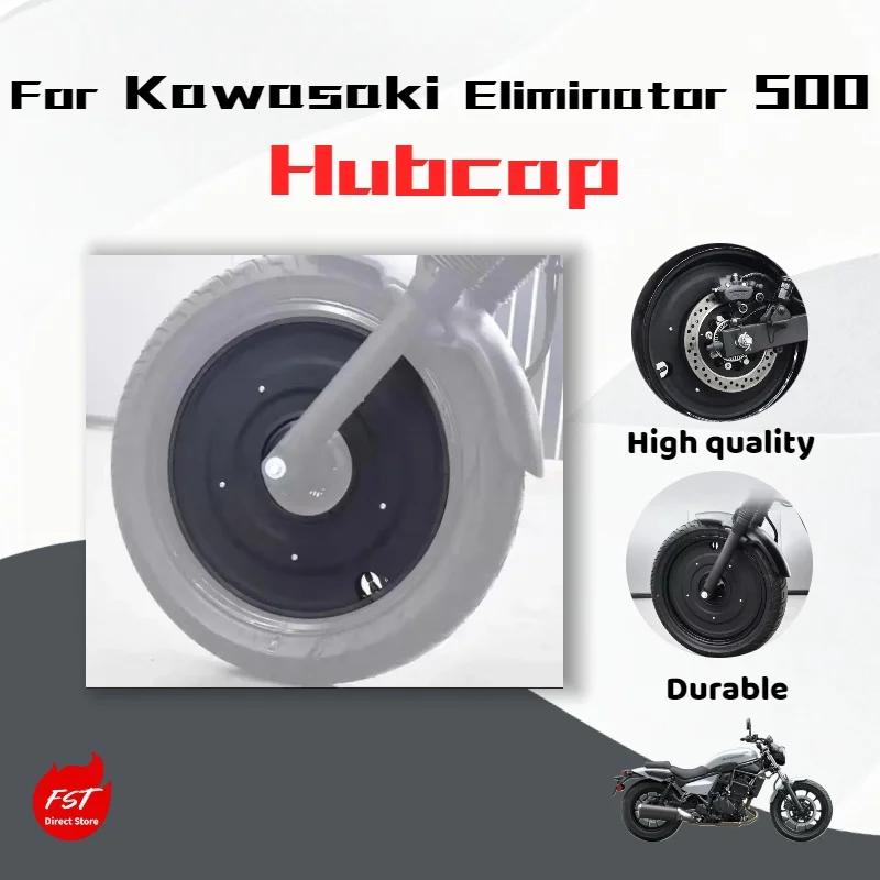 For Kawasaki Eliminator 500, Modified Closed Wheel Hubcaps and Front and Rear Tire Rim Metal Decorative Covers Are Available.