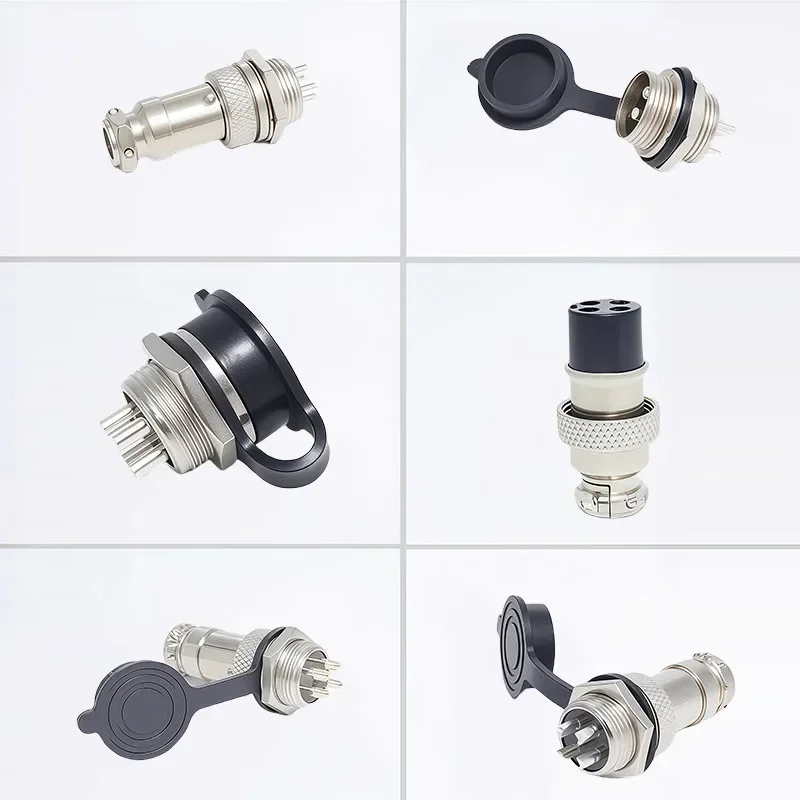 10Pcs GX16 GX12 GX20 Aviation Plug Connector Rubber Dust Cap  Metal Plastic Threaded Waterproof Dust Plug Protective Cover