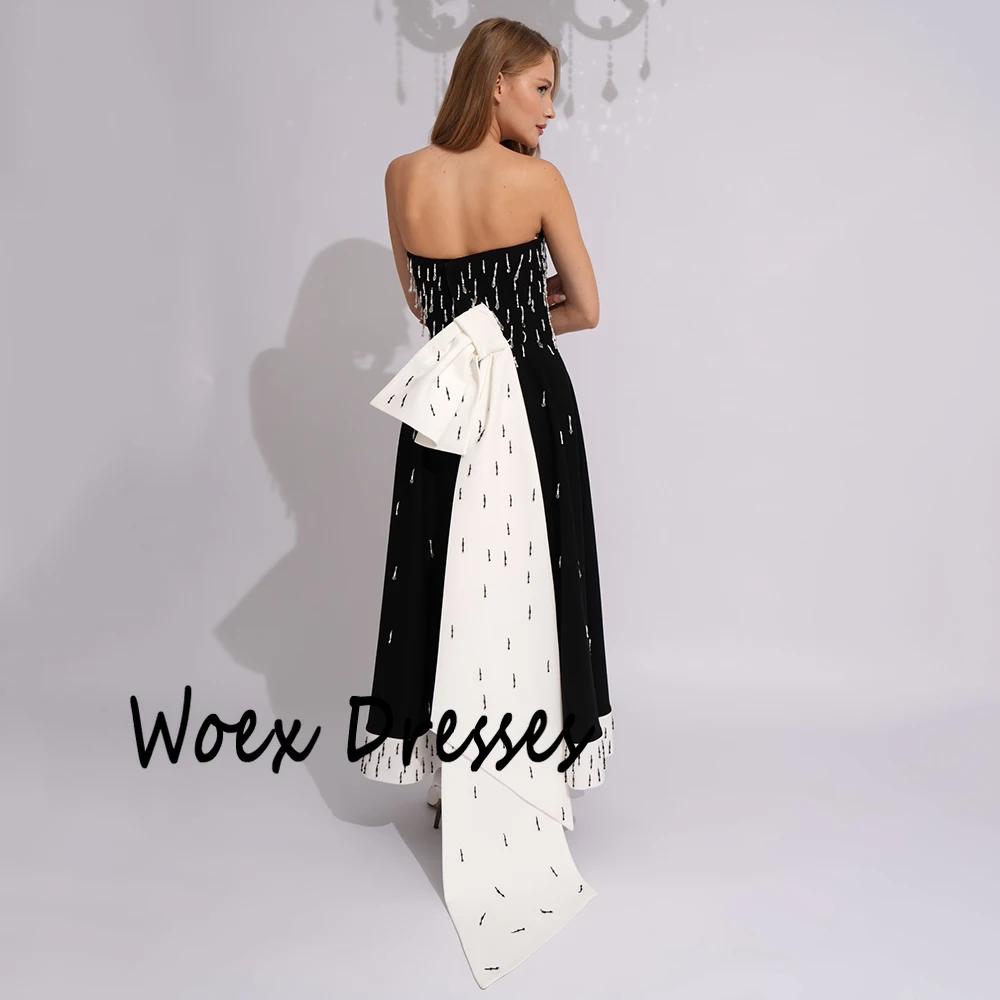 Abito da sera in jersey drappeggiato senza spalline personalizzato Abito da festa senza schienale in cristallo di colore a contrasto Abito da ballo alla caviglia a trapezio