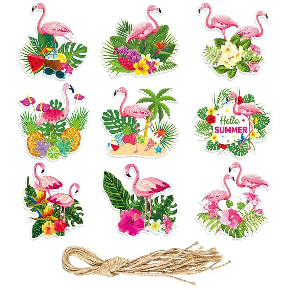 

9pcs Hawaiian Flamingo Hanging Pendants Summer Beach Party DIY Flamingo Oranments Tropical Aloha Wediing Birthday Party Supplies