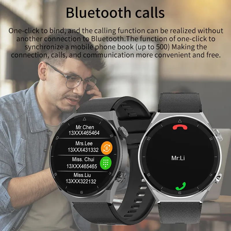 2024  New AMOLED 454*454 Screen New Men Smart Watch Sports NFC Access Control Smartwatch Bluetooth Call Clock Waterproof For Men