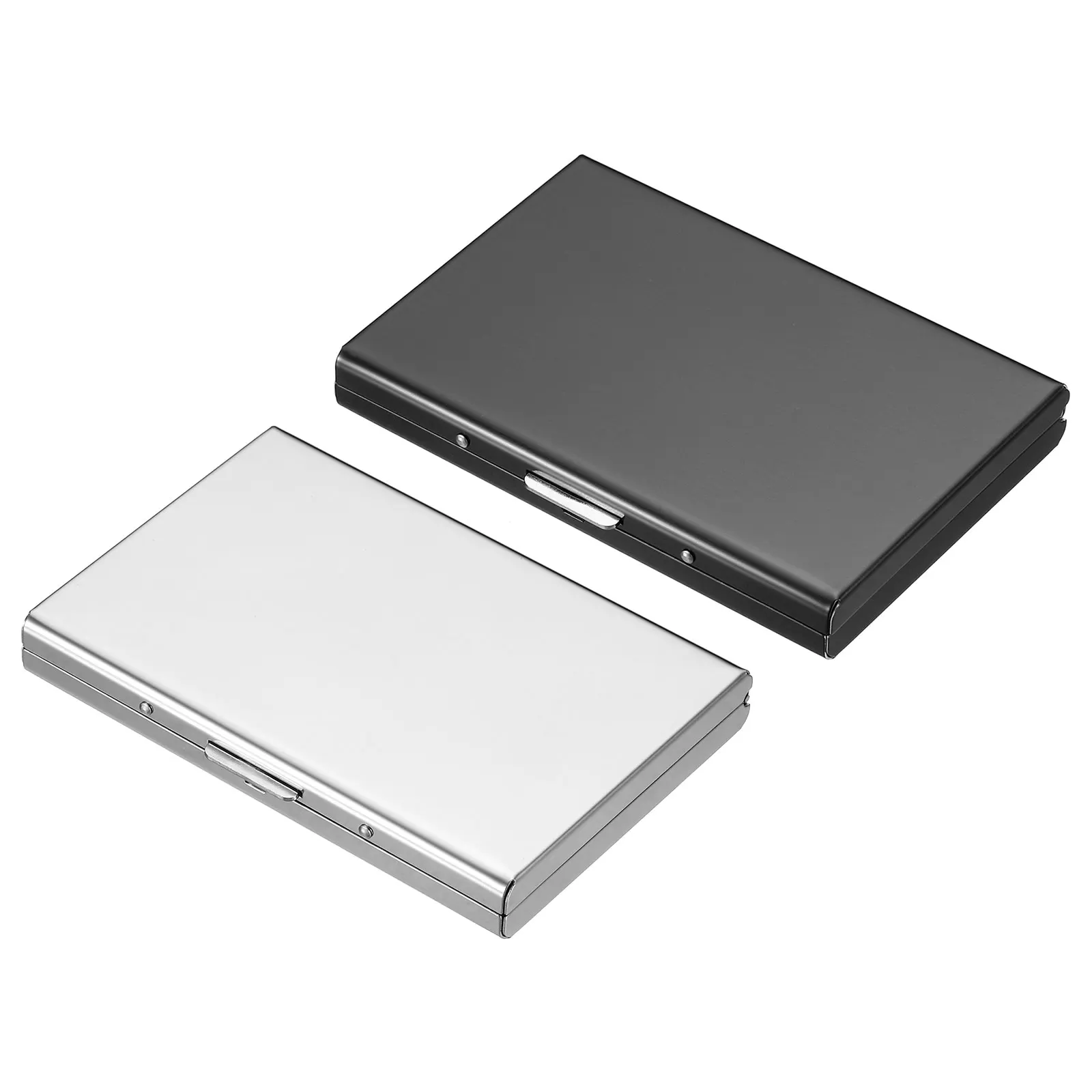 2Pcs Stainless Steel Credit Card Holder Metal Wallet RFID Business Card Holder Protector Pocket Slim Cards Case for Women Men