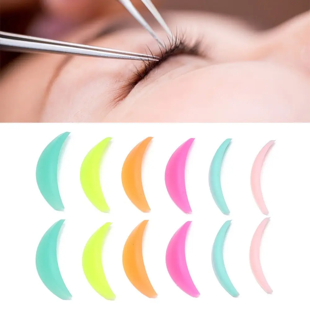 Accesorios de maquillaje de silicona, Almohadilla para la Permanente de Pestañas, aplicador de extensión de pestañas, herramientas, Parche de Ojos de silicona reutilizable, 6 pares