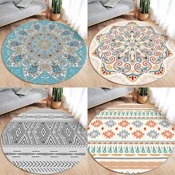 Retro mandala round carpet living room sofa carpet simple home decoration bedroom floor mat kitchen bathroom anti-slip mat