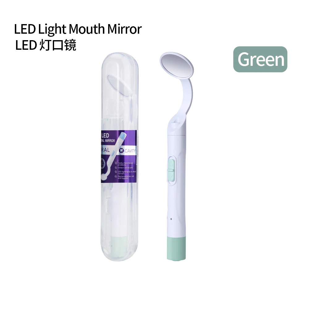 

1Box Portable LED Dental Mirror with Bright Light, Anti Fog Reusable Mouth Mirror for Dentist