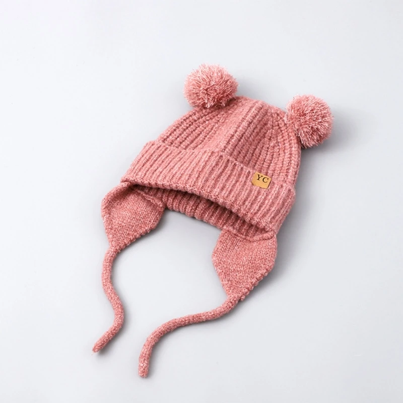 Gorro invierno para niños pequeños con orejeras, gorro cálido punto para bebés, niños y niñas