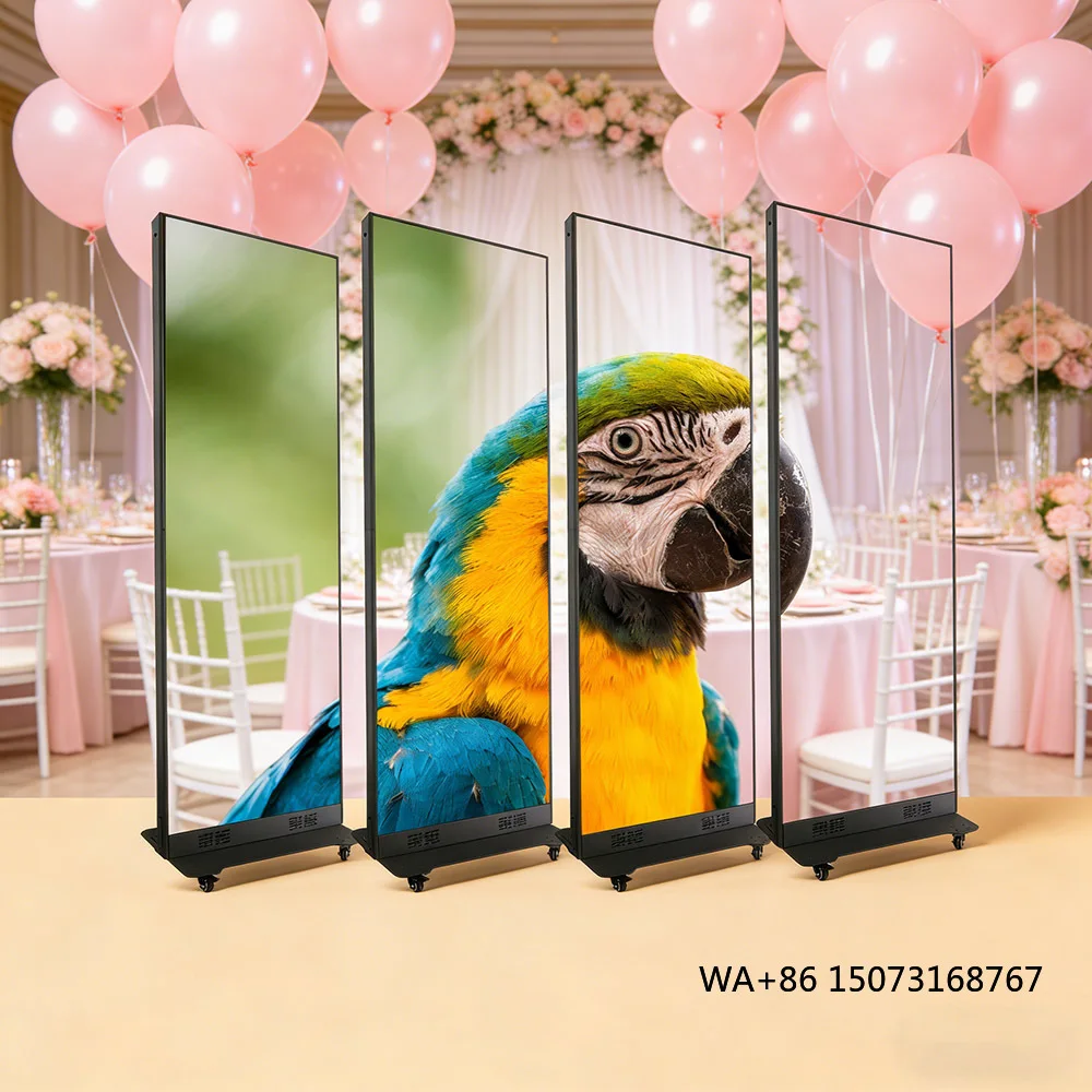 

Wholesale High Refresh Rate P2.5 Indoor Slim Moving Led Electronic Poster Wedding Poster Led Screen Foldable