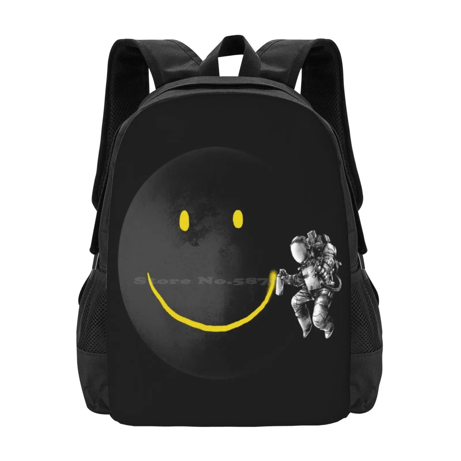 Make A Smile Hot Sale Backpack Fashion Bags Street Art Surrealist Surrealism Abstract Smile Face Funny Cool Sci Fi Science