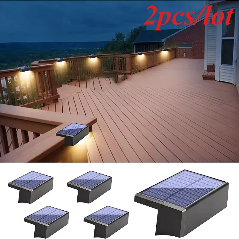 

2pcs NEW LED Solar Power Lamp Outdoor Automatic Sensing Atmosphere Lights IP65 Waterproof Deck Steps Fence Wall Solar Lights