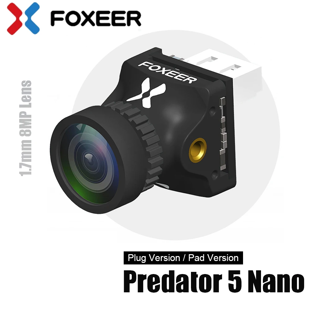 

Foxeer Predator 5 Nano 1000TVL 1/3" CMOS 4:3/16:9 PAL/NTSC Switchable 14*14mm FPV Camera 4ms Latency Super WDR for FPV RC Drone