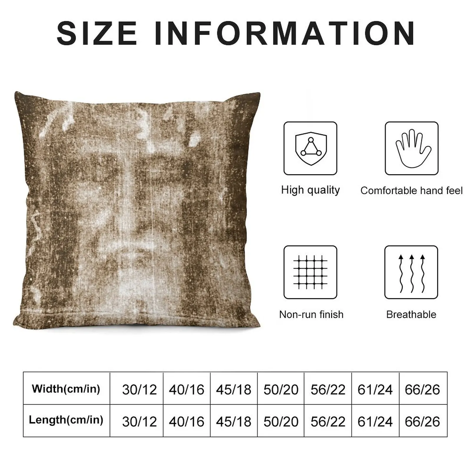 Shroud of Turin Throw Pillow Cushions Cover Sofa Cushions Covers Custom Cushion Photo pillow