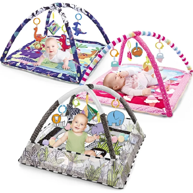 Multifunctional Baby Fitness Frame Crawling Game Blanket Educational Mat Fence Crawling Kids Activity Mat Gym Baby Toys Gift