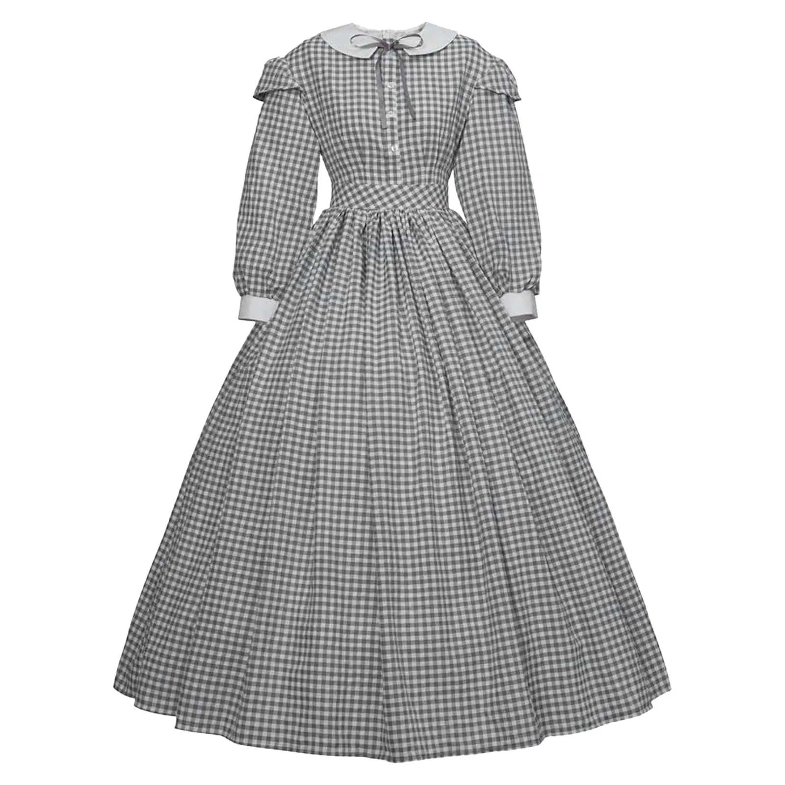 Victorian 1860s Dress Civil War Medieval Plaid Cosplay Ball Gown Vintage Costumes Renaissance Historical Period Dress For Women