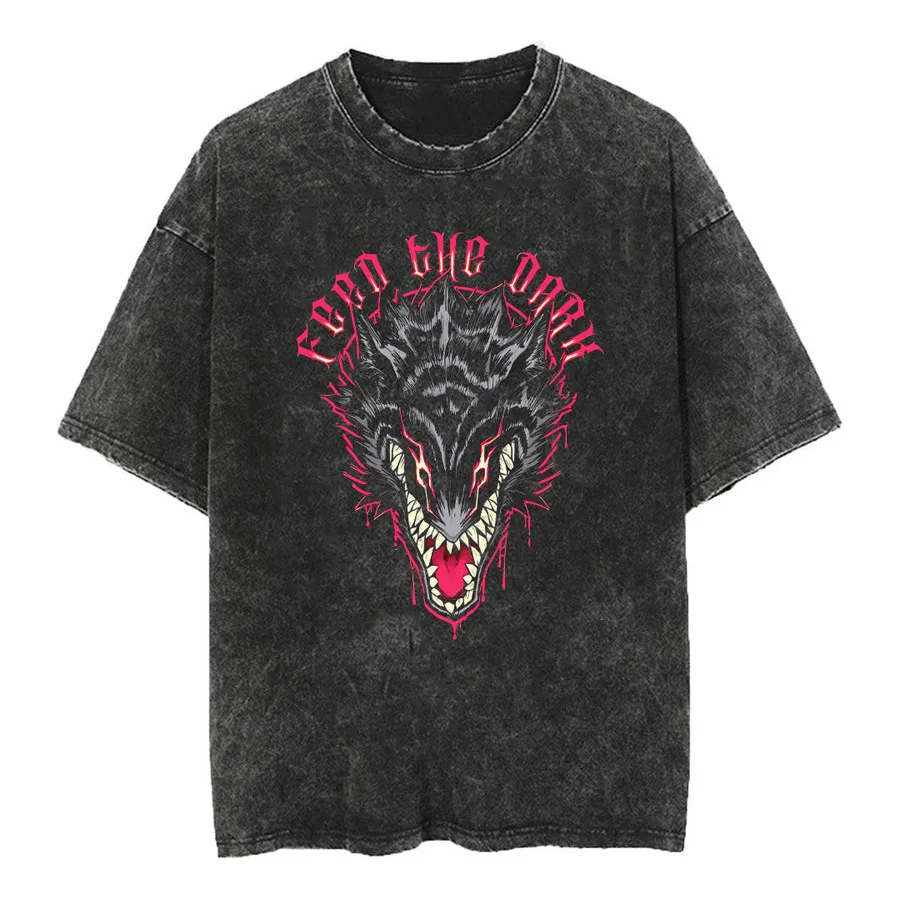 

Men Anime Graphic T-shirts Harajuku Streetwear Vintage Washed Cotton Oversized T Shirt for Men Loose Short Sleeve Tees Tshirt