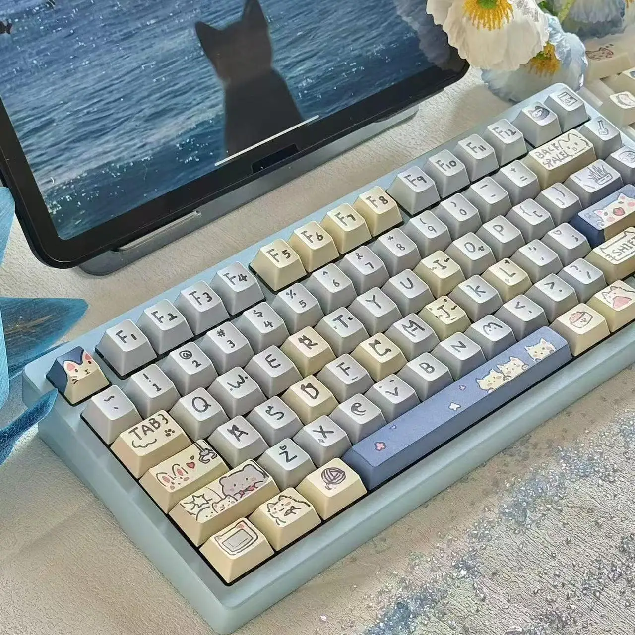 Original new 95-key blue meow, Xidi puppy, little eight, bird and girl, cloud travel